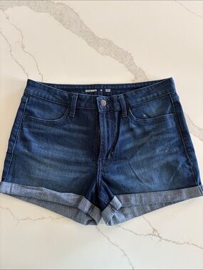 Old Navy High Rise Wow Dark Blue Rolled Cuff Denim Shorts